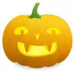 Yellow smiling pumpkin vector image