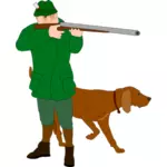 Охотник с запах собака векторные картинки