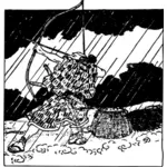 Ilustración de vector arquero japonés