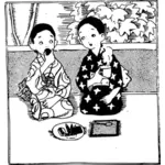 رسم متجه للأطفال اليابانيين