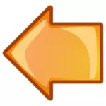 Orange arrow pointing left vector image