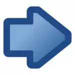 Blue arrow pointing right vector drawing
