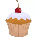 Kolorowe muffin z wiśni na szczyt wektor grafika