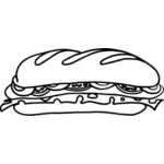 Ilustração em vetor de sanduíche de longa