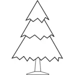 Outline vector Christmas tree