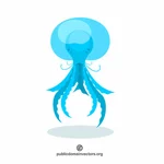 Água-viva azul vector imagem