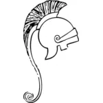 Aténské důstojník helmu vektorové ilustrace