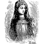 聖マリアの肖像画のベクトル図