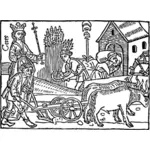 Vektorový obrázek středověkého zemědělství scény