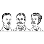 男性のハンドルバーの髭のベクトル描画