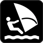 Pictogram windsurfing के वेक्टर क्लिप आर्ट के लिए