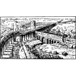 Oude Roman Aqueduct vector tekening