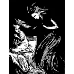 Vector illustraties van geest van de nachtscène