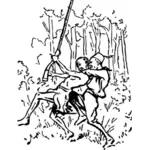 Ilustraţie vectorială de atac soldat în ambuscadă