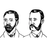 İki sakallı adam vektör çizim