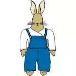矢量绘图的工作服的兔子