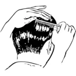 Ilustração em vetor pentear cabelo do barbeiro