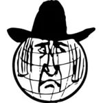 Vektorgrafikk utklipp av cowboy globe