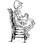 Mädchen auf einem Stuhl sitzend