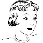 Vector afbeelding van een vrouwelijke kapsel met kort haar