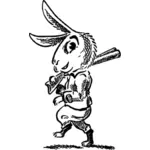 Hare with shotgun vector clip art