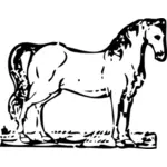Illustration vectorielle de cheval gravure sur bois