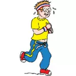 Young boy running for recreation vector drawing