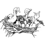 Man in a bird's nest vector image
