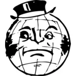 Globe with human face vector image
