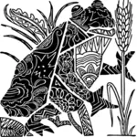 Ornate frog woodcarving vector image