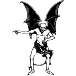 Vector image of pointing devil