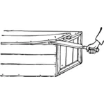 Vector illustration of force opening a crate