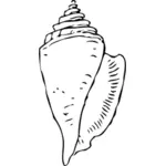 シンプルな黒と白の貝殻のベクトル描画