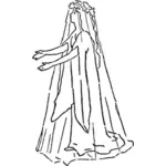 Vector de la imagen de mujer con vestido de novia