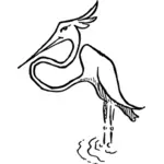 Vektor illustration av karikatyr av stork
