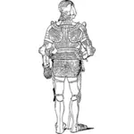 Ilustración vectorial del hombre de la armadura en traje