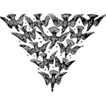 Vektorbild triangel av fåglar