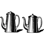 Vector illustration of two tea pots
