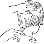 Vektorové kreslení kadeřník holení krku
