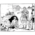 ディオゲネスとアレキサンダー大王のベクトル図面
