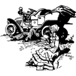 Broken car vector illustration