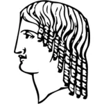 Antik Yunan kısa saç modeli vektör görüntü
