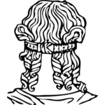 Ancient Greek short hairstyle vector drawing