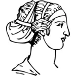 Ancient Greek short hairstyle vector illustration