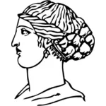 Starověký řecký krátký účes Vektor Klipart