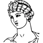 Dibujo vectorial de peinado corto griego antiguo