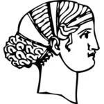 בתמונה וקטורית תסרוקת קצרה היוונית העתיקה
