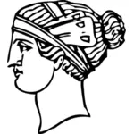 Antika grekiska kort frisyr vektorgrafik
