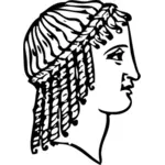 Oude Griekse korte haarstijl vector tekening