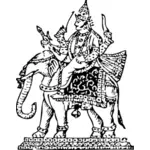 Illustrazione vettoriale del re Indra del cielo